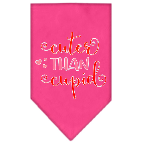 Cuter Than Cupid Screen Print Bandana Bright Pink Small
